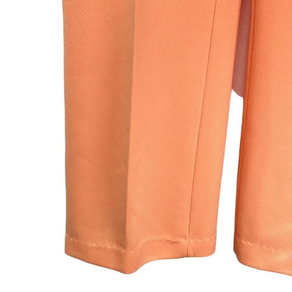 Vintage Orange Matching Top and Bottom Set Peach Coral Polo Button Up Suit Set - Picture 5 of 9
